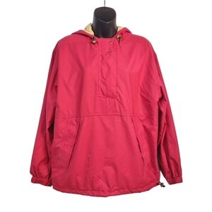 Cutter & Buck Men's Red Hooded Windbreaker Zip Up Jacket Size M